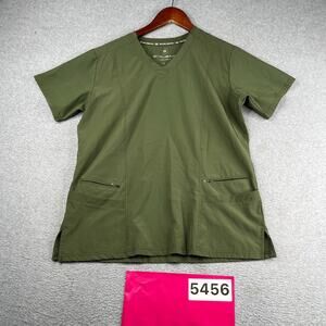 Womens Scrubaid Performance Scrub Top Size Large Green Pockets *SEE